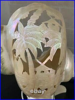 Vintage Art Deco Nouveau Nautilus Seashell Sea Shell Figural Lamp Tropical