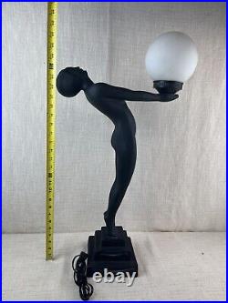 Vintage Art Deco Nude Erotica Globe Lamp Figure