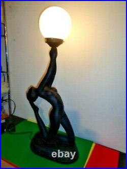 Vintage Art Deco Nude Female Dancer Table Lamp (29 by 11 by 6)