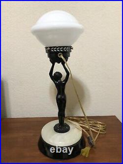Vintage Art Deco Nude Nymph Lamp