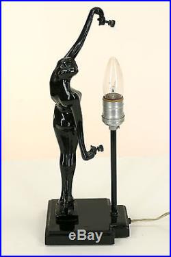 Vintage Art Deco Nude lamp SARSAPARILLA LAMP BLACK USA