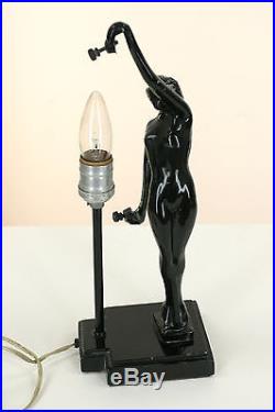 Vintage Art Deco Nude lamp SARSAPARILLA LAMP BLACK USA