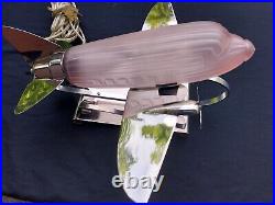 Vintage Art Deco Pink Dc3 Airplane Sarsaparilla Desk Lamp