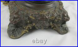 Vintage Art Deco Polychrome Table Lamp Light Lion Head Base Rare