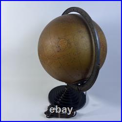Vintage Art Deco RAND MCNALLY INDEXED TERRESTRIAL WORLD GLOBE LAMP Please Read