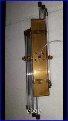 Vintage Art Deco Skyscraper Brass & Glass Rod Wall Light Sconce Lamp Fixture