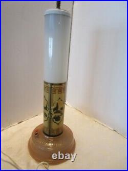 Vintage Art Deco Skyscraper Glass Table Lamp torpedo bullet 20¼ T 1930's