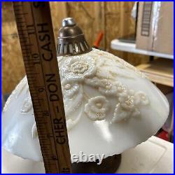 Vintage Art Deco Slip Shade Semi Flush Mount Ceiling Light Fixture Glass Shade