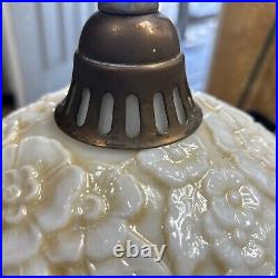 Vintage Art Deco Slip Shade Semi Flush Mount Ceiling Light Fixture Glass Shade