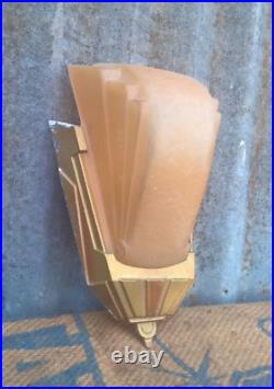 Vintage Art Deco Slip Shade Wall Light Sconce Lamp