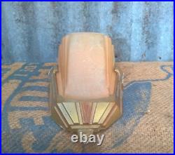 Vintage Art Deco Slip Shade Wall Light Sconce Lamp