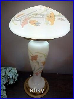 Vintage Art Deco Style 19 Mushroom Lamp Floral Design