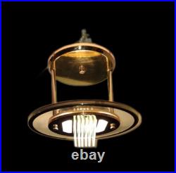 Vintage Art Deco Style Ceiling Glass And Metal Light Lamp Fixture