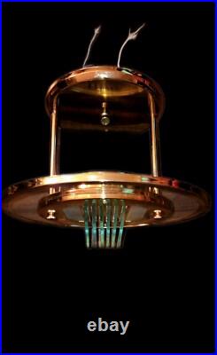 Vintage Art Deco Style Ceiling Glass And Metal Light Lamp Fixture