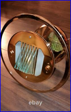 Vintage Art Deco Style Ceiling Glass And Metal Light Lamp Fixture