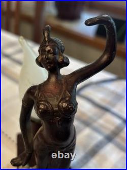Vintage Art Deco Style Dancer Figurine Statue Marble Base 8 Lamp