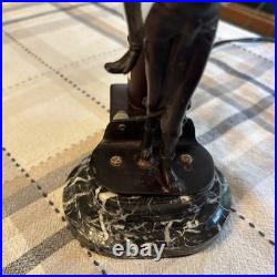 Vintage Art Deco Style Dancer Figurine Statue Marble Base 8 Lamp