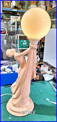 Vintage Art Deco Style Lamp Large Diana Lamp Beautiful Nude Naked Lady Lamp AF