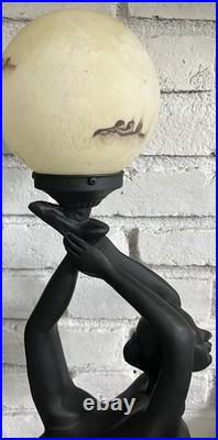 Vintage Art Deco Style MCM Large 32 Nude Woman Table Lamp Sculpture