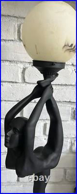 Vintage Art Deco Style MCM Large 32 Nude Woman Table Lamp Sculpture