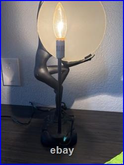 Vintage Art Deco Style Nude Female Black Table Moon lamp Reproduction Frank Art