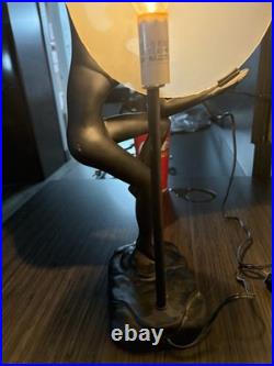 Vintage Art Deco Style Nude Female Black Table Moon lamp Reproduction Frank Art