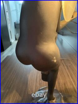 Vintage Art Deco Style Nude Female Black Table Moon lamp Reproduction Frank Art