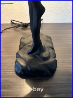 Vintage Art Deco Style Nude Female Black Table Moon lamp Reproduction Frank Art