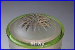 Vintage Art Deco Style Small Table Lamp with Green Cameo Glass Shade