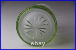 Vintage Art Deco Style Small Table Lamp with Green Cameo Glass Shade