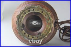 Vintage Art Deco Style Small Table Lamp with Green Cameo Glass Shade