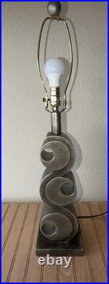 Vintage Art Deco Table Lamp Brushed Finish 27 Inch Heavy