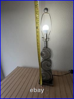 Vintage Art Deco Table Lamp Brushed Finish 27 Inch Heavy