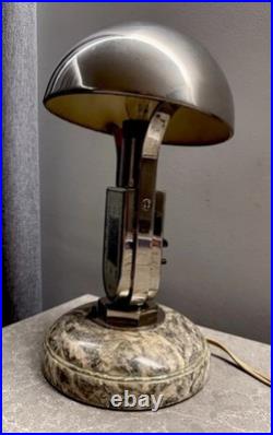 Vintage Art Deco Table Lamp with integrated Alarm clock by Mofem Mushroom Lamp