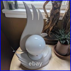 Vintage Art Deco Textured Ceramic Sculptural Flame Lamp