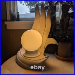 Vintage Art Deco Textured Ceramic Sculptural Flame Lamp