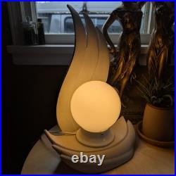 Vintage Art Deco Textured Ceramic Sculptural Flame Lamp