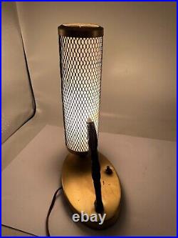 Vintage Art Deco Tv Lamp Leaping Gazelle With Mesh Cylinder Lampall Original