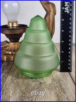 Vintage Art Deco Uranium Glass Nouveau Ladies Accent Lamp Eclectic Desk Lamp