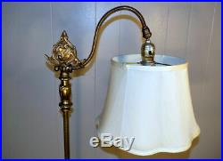 Vintage Art Deco bridge floor lamp'brass' stamped & cast iron antique RMC 452