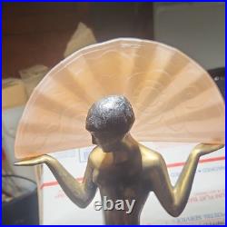 Vintage Art Deco replacement frosted Peach glass lamp Shade