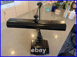 Vintage Art Specialty Co. Flexo Art Deco Desk Lamp Black Dual Bulb Work Light
