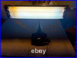 Vintage Art Specialty Co. Flexo Art Deco Desk Lamp Black Dual Bulb Work Light