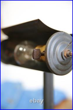 Vintage Bankers Desk Lamp Brass Light Socket industrial Antique shade art deco