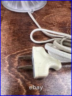 Vintage Boudoir Burlesque Art Deco Soft White Feather Frosted Glass Table Lamp