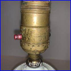 Vintage Boudoir Custard Uranium Glass 9 1/2 High Vanity Lamp