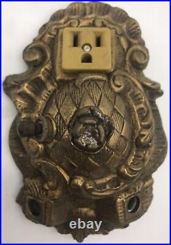 Vintage Brass Art Deco Lamp Switch With Turn Switch