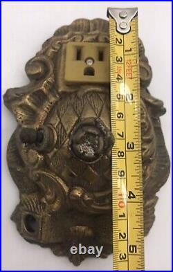 Vintage Brass Art Deco Lamp Switch With Turn Switch