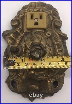 Vintage Brass Art Deco Lamp Switch With Turn Switch