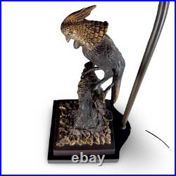 Vintage Brass Cockatoo Table Lamp Sculptural Base Accents Tested Works 28 Tags